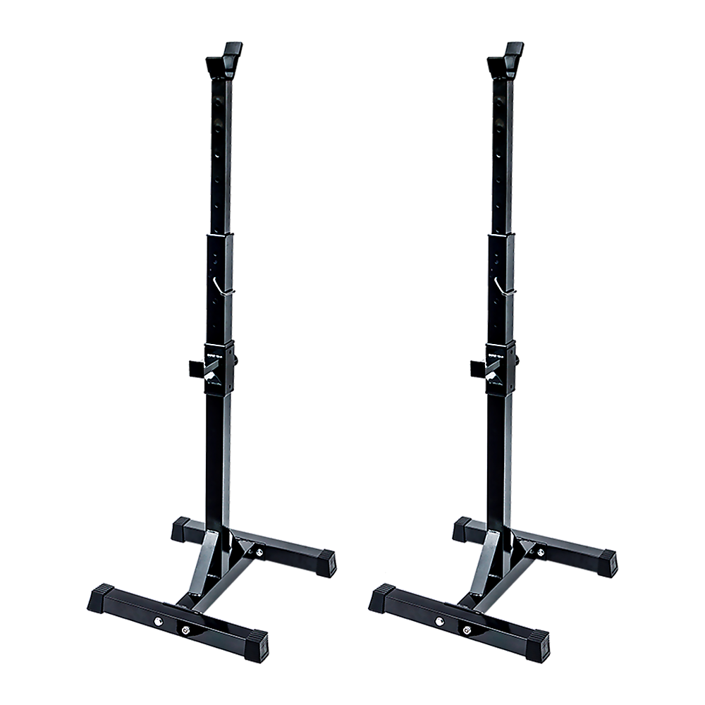 Adjustable Squat Rack Pair Steel Barbell Bench Press Stands Gym Home — image 6
