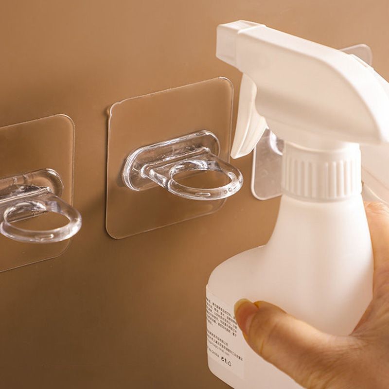2 Pcs Spray Bottle Hangers, Wall Mounted Adhesive Spray Bottle Holders Multi Functional Shower Curtain Rod Holder — image 3