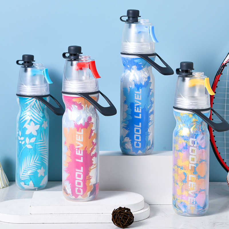 Red 500ML Insulated Sports Water Bottle with Cooling Mist - Triple-Layer Design Keeps Drinks Cold for Hours - Portable PE Misting Bottle โ image 2