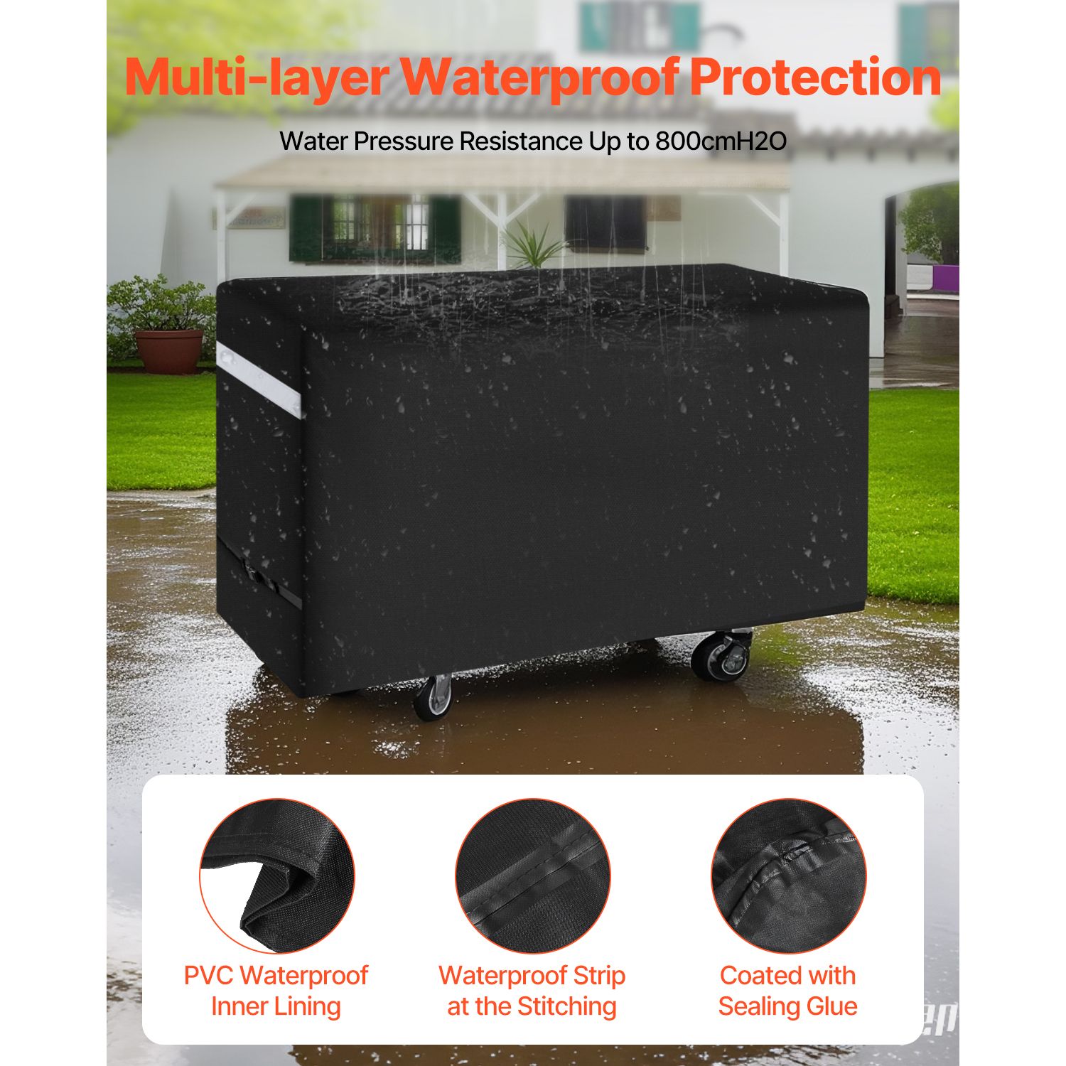 66 inch Grill Cover Heavy Duty BBQ Gas Grill Cover Outdoor Waterproof — image 3