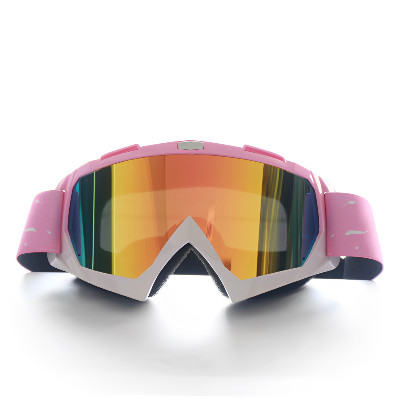 Progressive Pink + Colorful Lenses Outdoor Protective Motorcycle Goggles - Windproof, Dustproof, Skiing, and Cycling Eyewear - Lightweight Anti-Fog Design for โ image 3