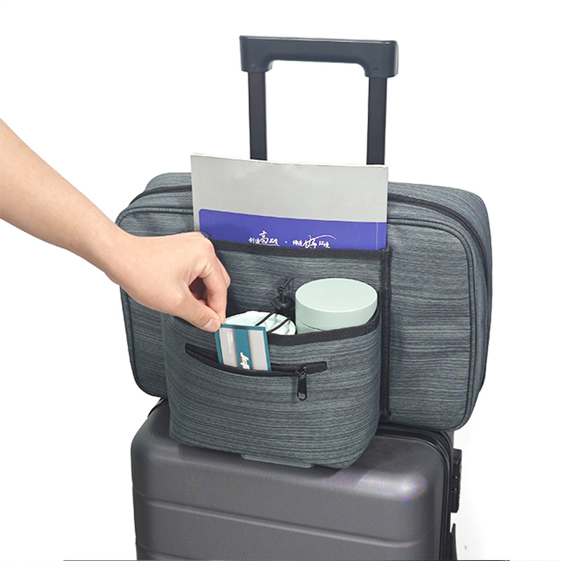 Heather Grey Versatile Travel Organizer Bag with Luggage Sleeve - Portable Carry-On for Laptop, Shoes & Accessories โ image 4