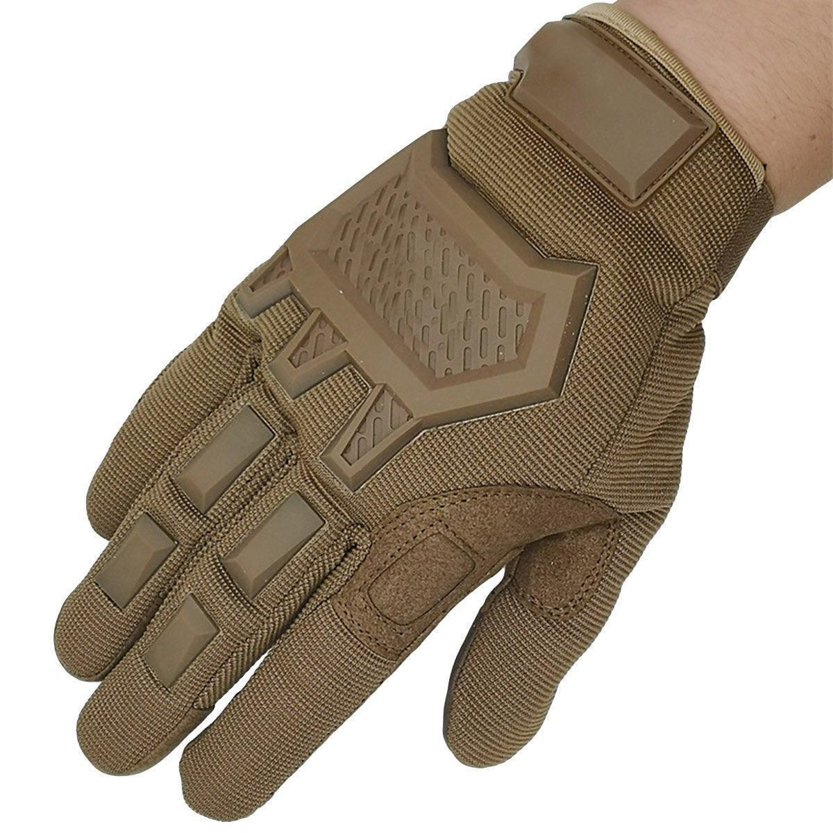 Tactical Full Finger Motorcycle Training Touchscreen Outdoor Sports Gloves - Khaki-XL