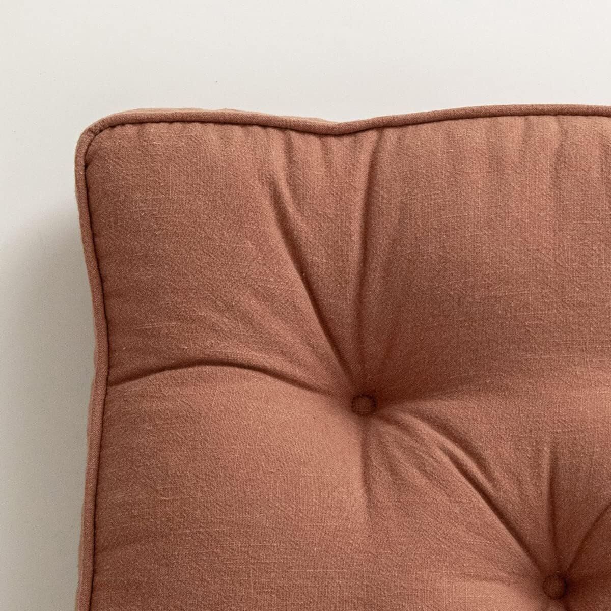 43 × 6cm Linen Cotton Thick Seat Cushion: Plush, Solid-Colour, for Office & Home Chairs, Aussie Comfort Essential(Amber Brown) — image 5