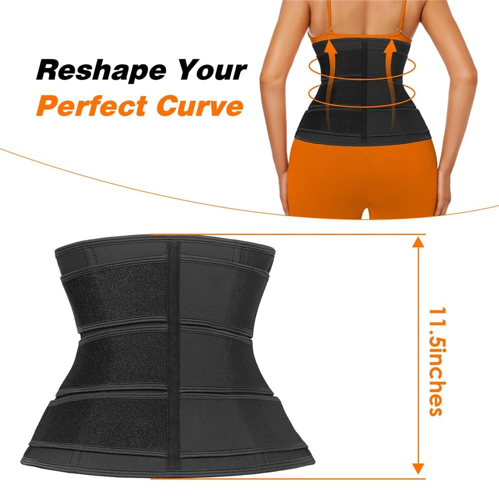 Women Waist Trainer 3 Straps - Tummy Control Sweat Girdle Workout Slim Belly Band for Weight Loss ，Corset Slimming Body（Large） — image 2