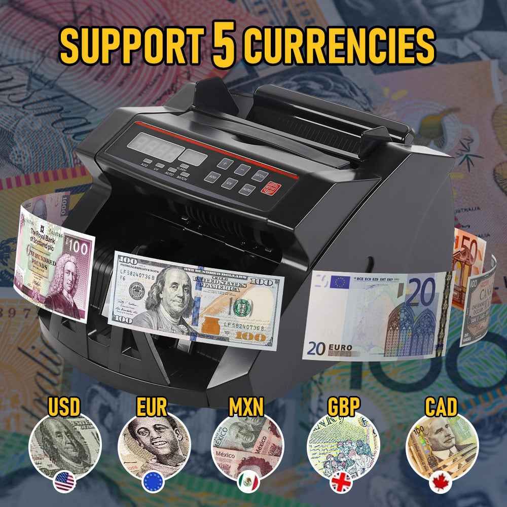 Automatic AUD Money Counter Machine With UV/MG/IR Detection, High-Speed Banknote Counter & Digital Display(29.2x24.6x17.8cm) — image 3