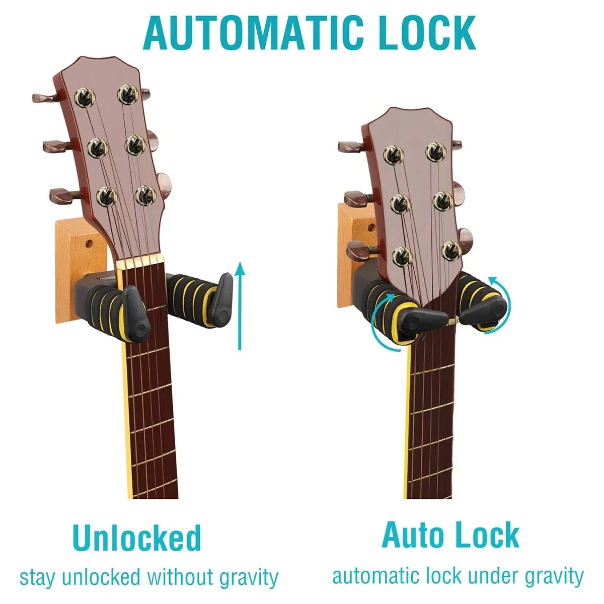 Guitar Stand Self Locking Hook Wall Mounted Hanger Guitar Hook Heavy Duty Holder โ image 4