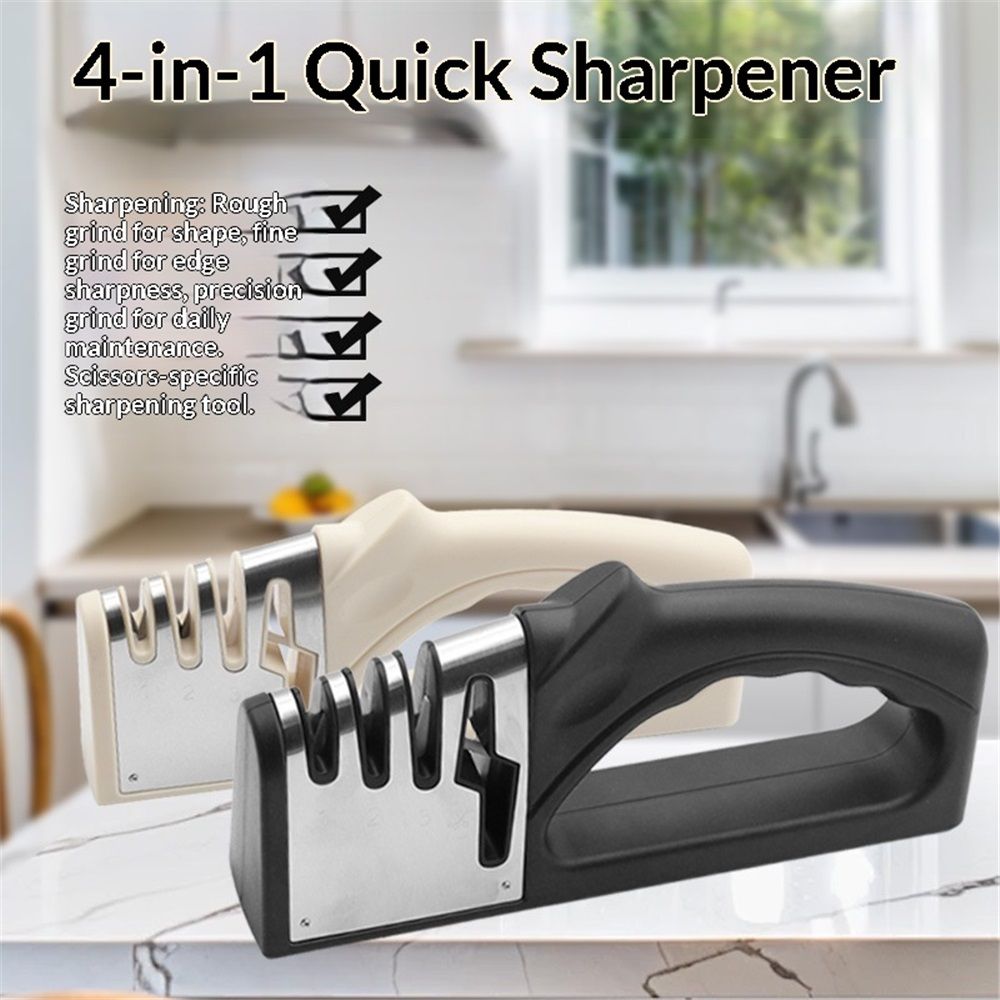 4 Stage Tabletop Kitchen Knife Sharpener, scissors, precision sharpening.Non slip base — image 2