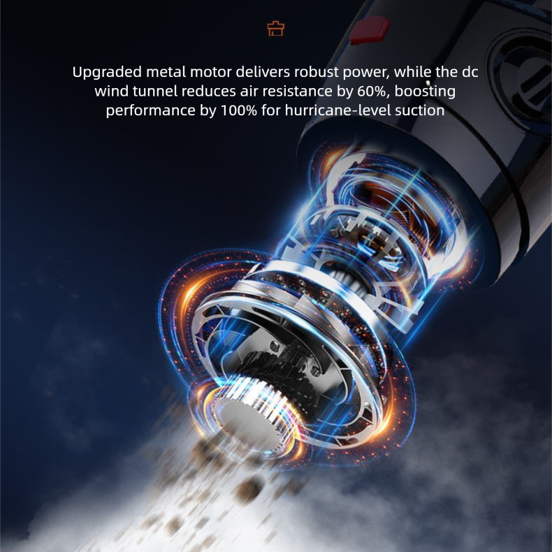 Black Portable Cordless Vacuum Cleaner – High-Power Lithium Battery with Strong Suction for Car and Home Use — image 3