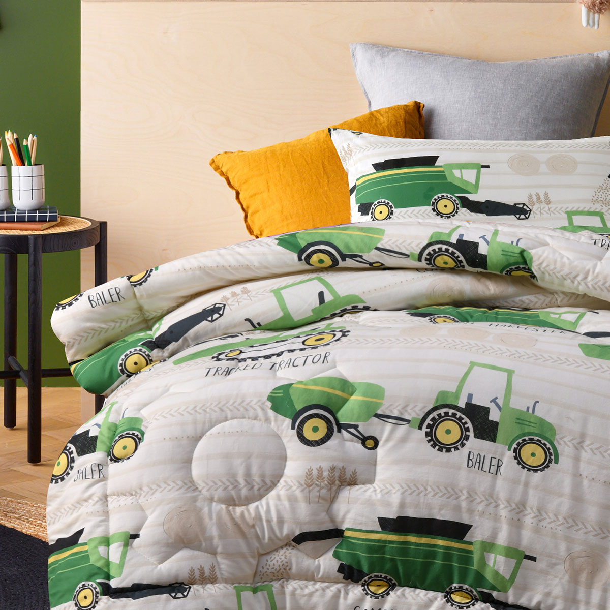 Happy Kids Country Harvest 2 Piece Washed Cotton Cover Comforter Set Single 160cm x 220cm โ image 3