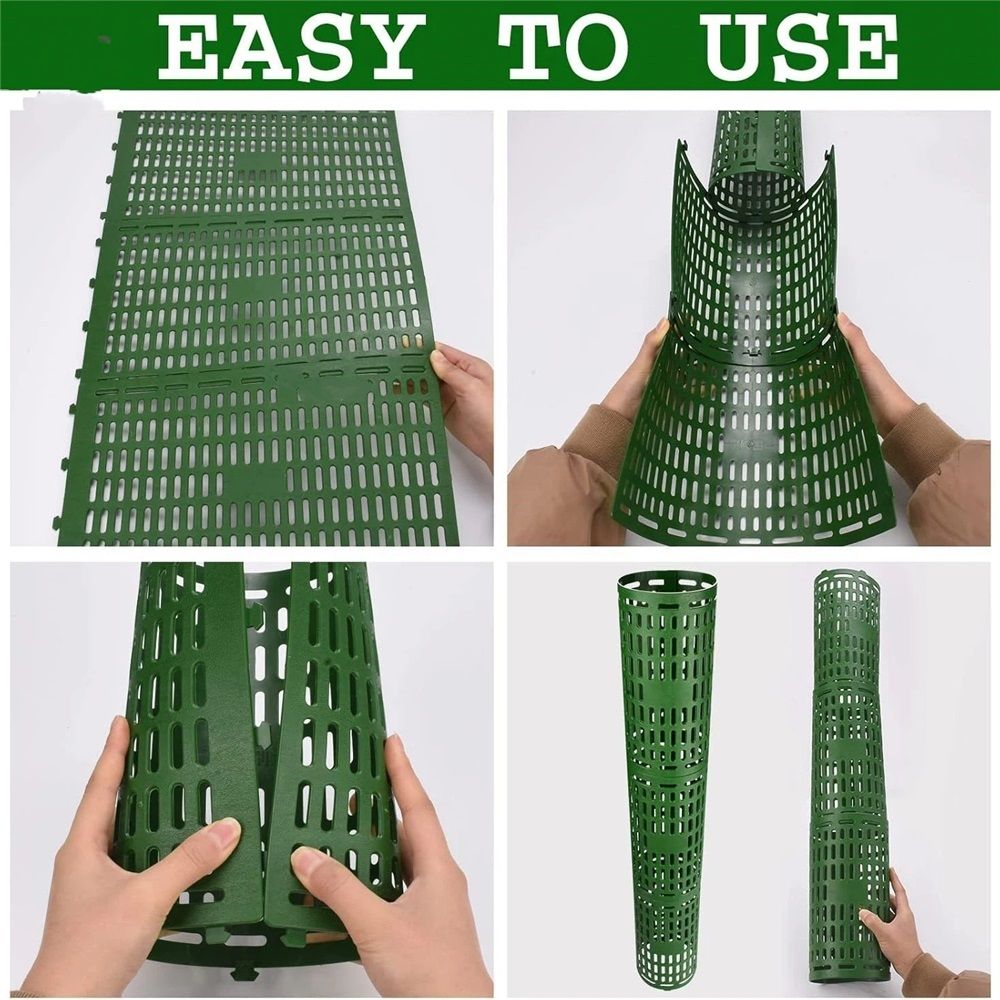 8 PCS plastic Tree Trunk Protector,Resizable New Tree Protection Fence Tubes Tree Guard Bark Plant Protectors | Protects Against Sun Scald, Squirrel, Mowers — image 4