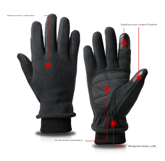 XS Purple Warm Windproof Touchscreen Gloves - Anti-Slip Grip for Winter Cycling & Outdoor Sports โ image 2