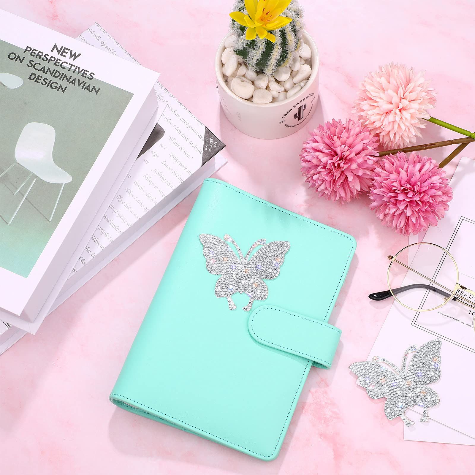 4 Pieces Crystal Car Stickers Butterfly Bling Crystal Rhinestone Car Sticker Decal for Car Bumper Window Laptops — image 5