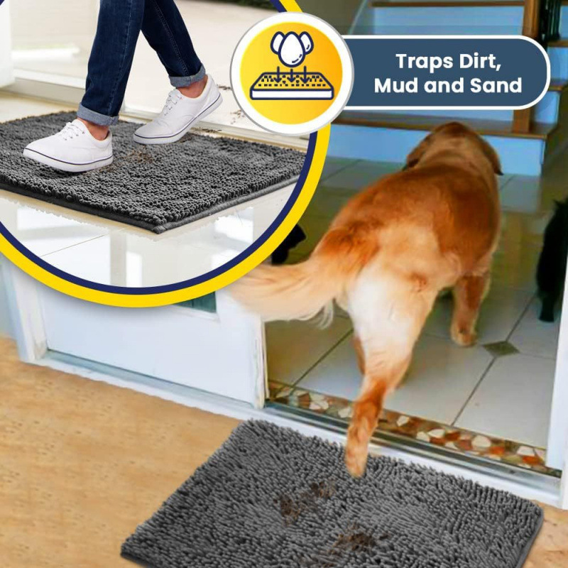 Camel color 50×80 cm Extra-Thick Chenille Floor Mat for Bathrooms and Pet Use – High-Density Absorbent, Non-Slip, Machine-Washable Rug for Dogs and Humans — image 3