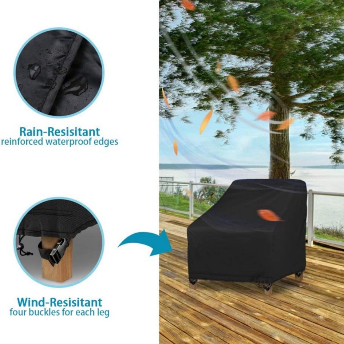 Waterproof Chair Cover - Set of 2 - Garden Chair Cover - Protective Cover for Garden Furniture - Garden Furniture Cover - Garden Chair Cover - 96 x — image 3