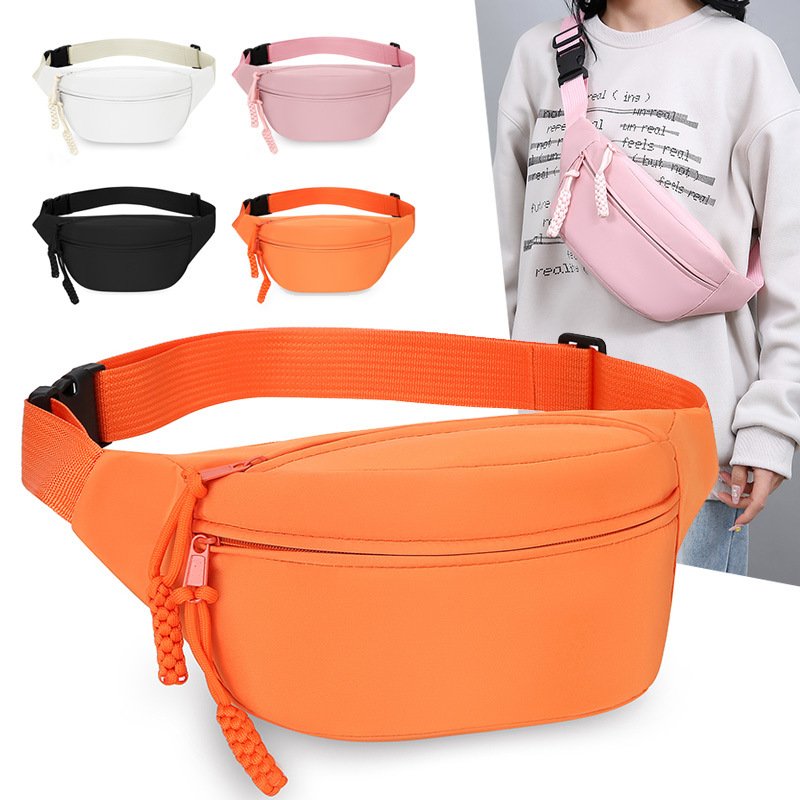Pink Women's Fashion Crossbody Sling Bag Large Capacity Casual Shoulder Bag Waterproof Nylon Waist Pack for Travel Sports — image 3