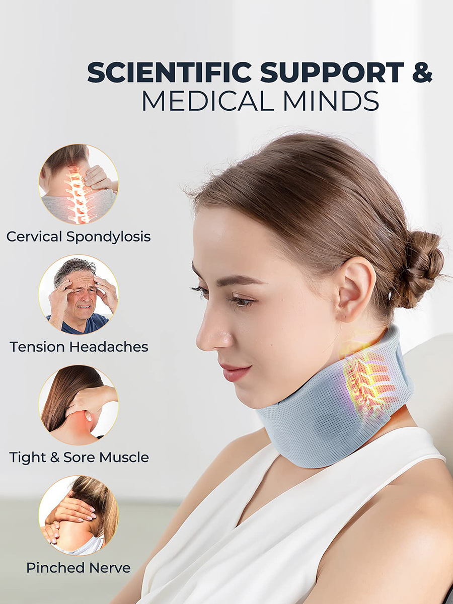 Size XL Orange Ergonomic Neck Support Brace - Soft Cervical Collar for Posture Correction and Pain Relief โ image 2