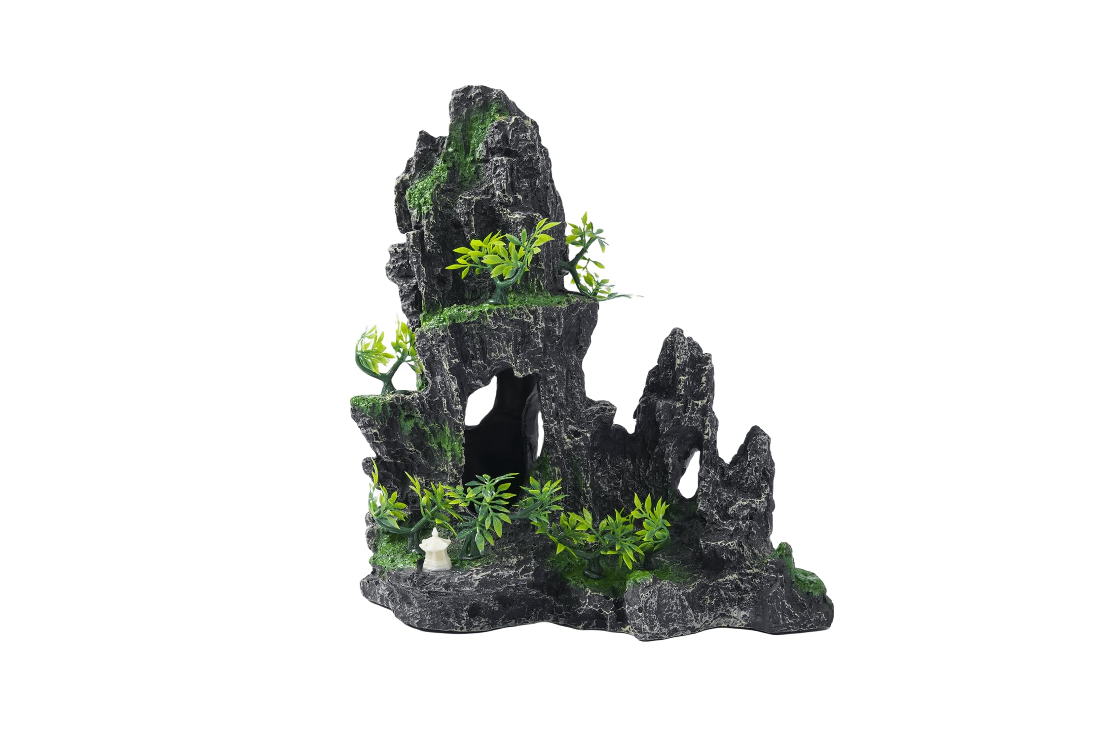 Large Fish Tank Decorations - Mountain View Aquarium Ornament with Tree House Cave Bridge,Shuangfeng — image 4