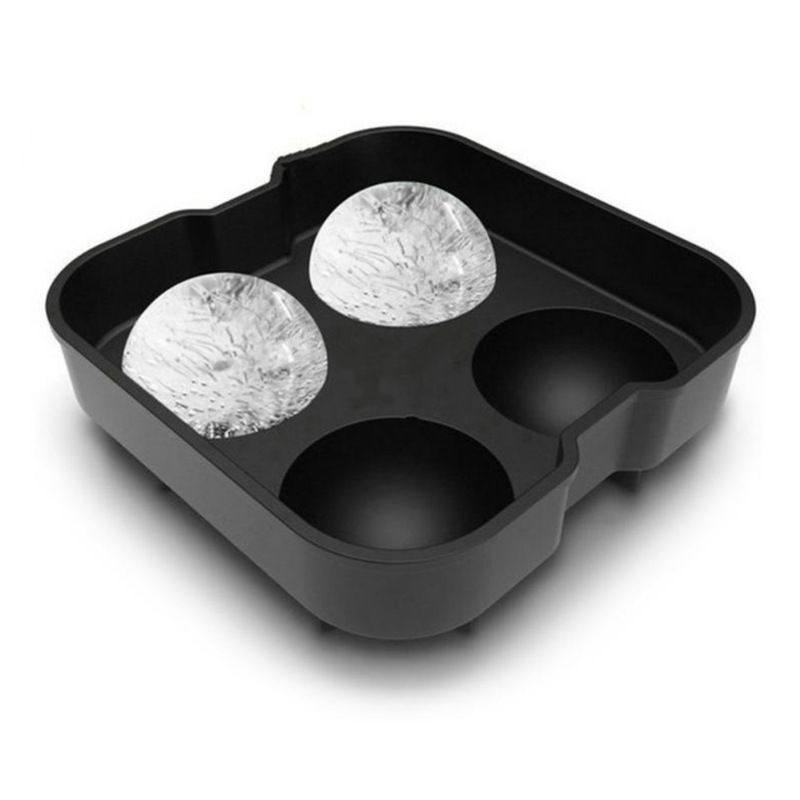 Silicone Ice Mold Ice Ball Maker for Freezer - Sphere Ice Cube Tray makes 4 Perfectly Round Ice Balls - Large Reusable Ice Cube Molds — image 5
