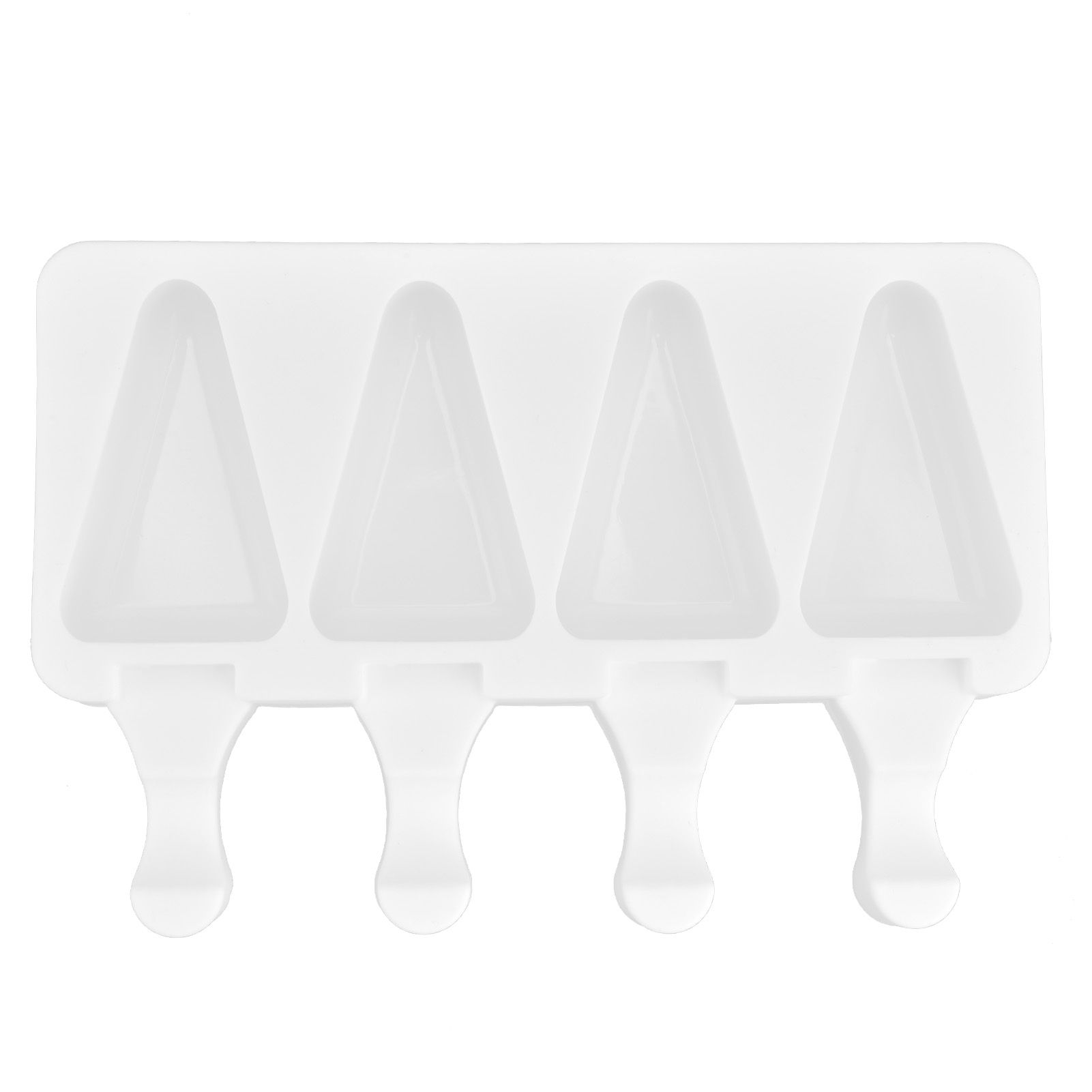 Multi Grid Silicone Ice Bar Mold Heat Resistant Ice Cream Making Mold Kitchen DIY Tool(4Grid Triangular )