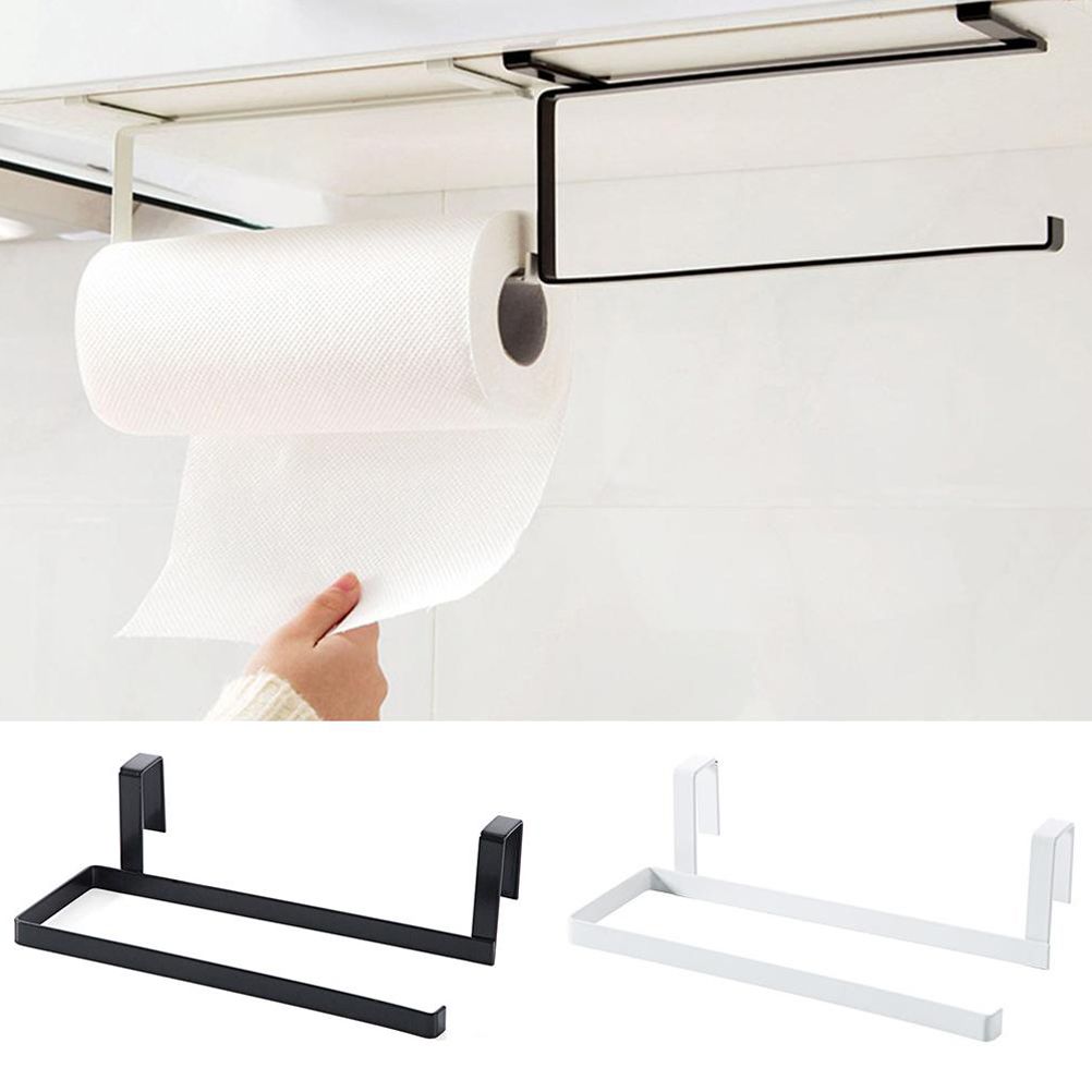Cabinet Roll Paper Holder Paper Towel Hanger Iron Cabinet Hanging Rack — image 3