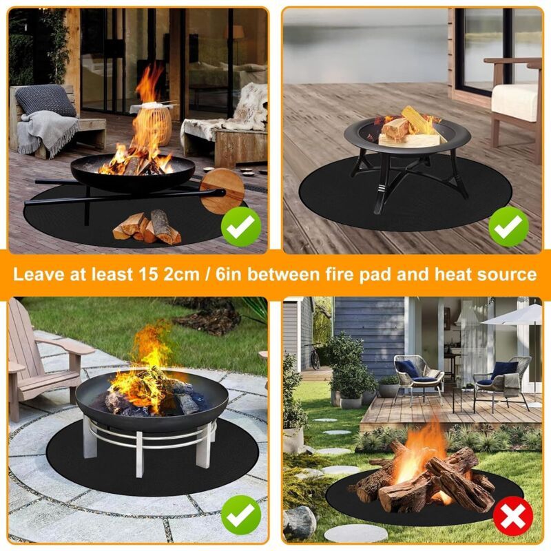 Round Barbecue Mat Floors, 120 and Cm Barbecue Mat Fireproof Floor Mat as Well as for Camping., 48in — image 4