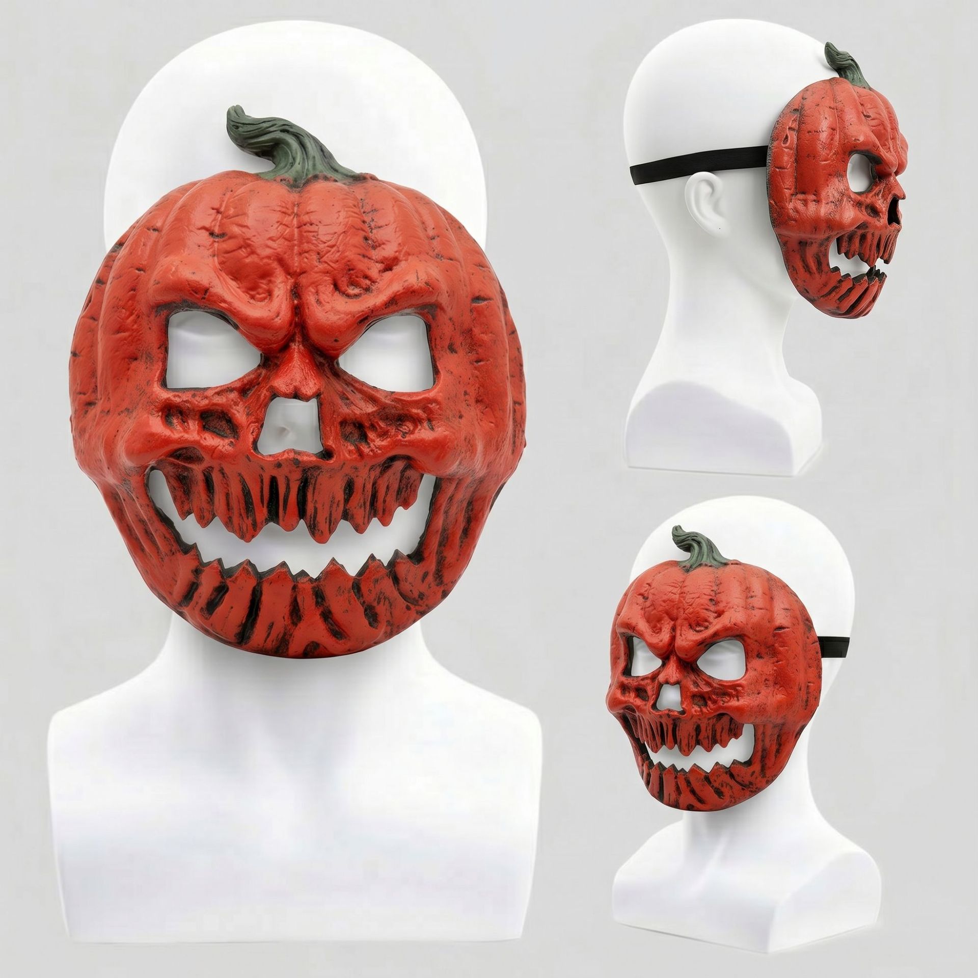 3-pack Scary Pumpkin Mask - PU Foam Pumpkin Head Costume Prop, DIY Halloween Party Decoration for Carnival, Fancy Dress, Birthdays and Festive โ image 3