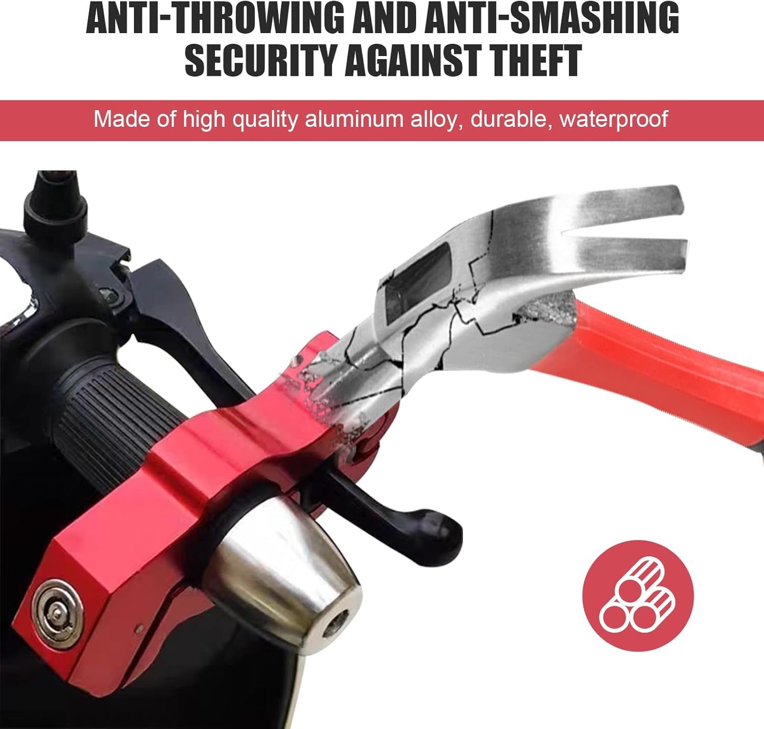 Motorcycle Handlebar Lock, Anti-Theft Anti-Picking Device for Brake Handlebar, Portable Adjustable Throttle Lock, Heavy Duty Anti-Rust Fixing — image 5