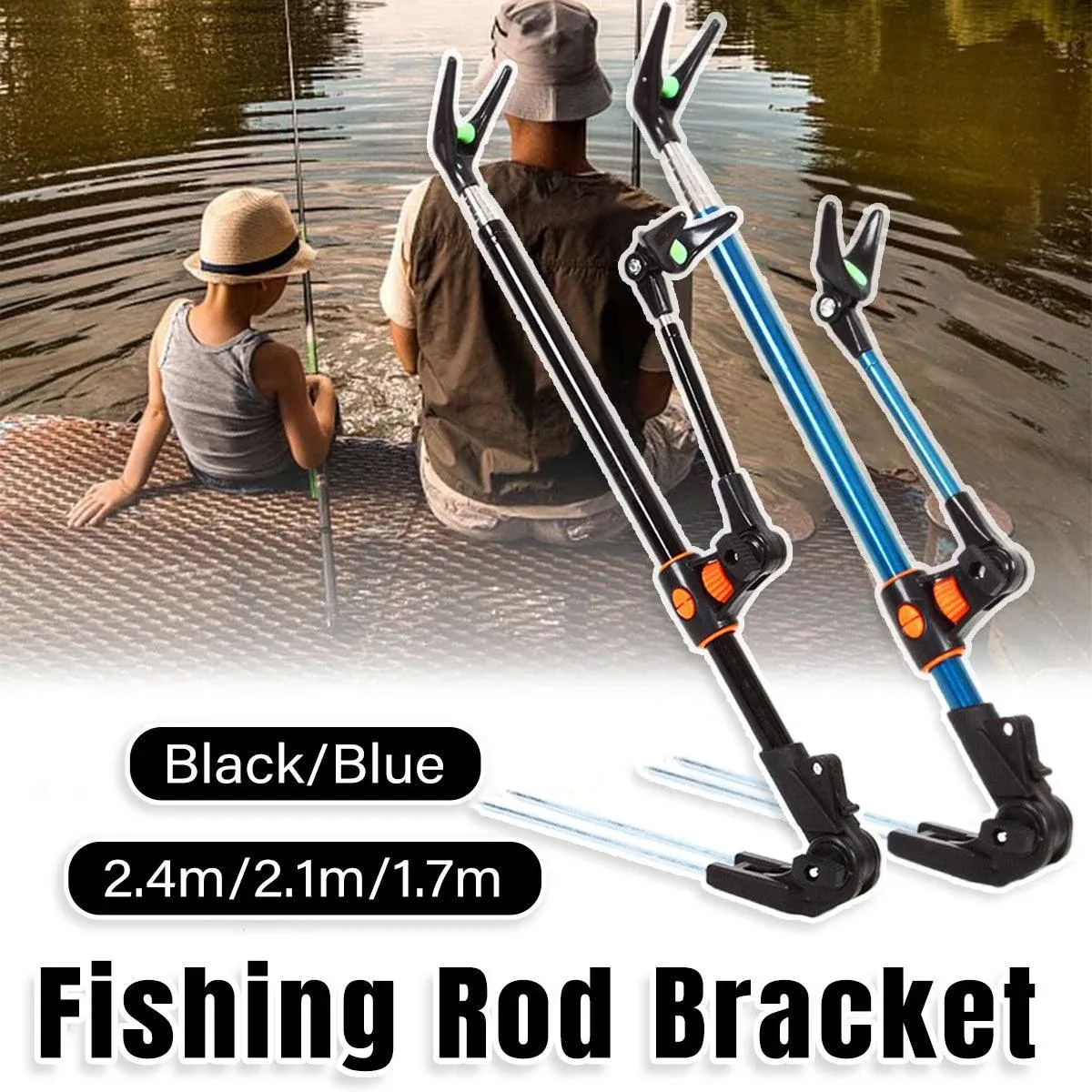 Bracket Fishing Rod Holder Multi Functional Rod Stand for Fishing and Outdoors - Blue-170cm β image 2
