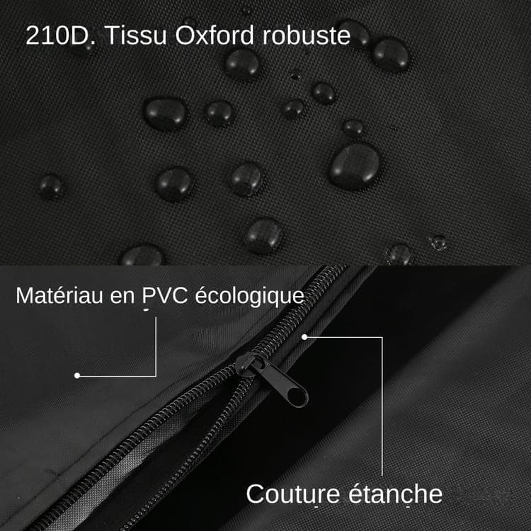 Waterproof UV-Resistant IBC Garden Water Tank Cover, Black, 210D Oxford with Zipper โ image 2