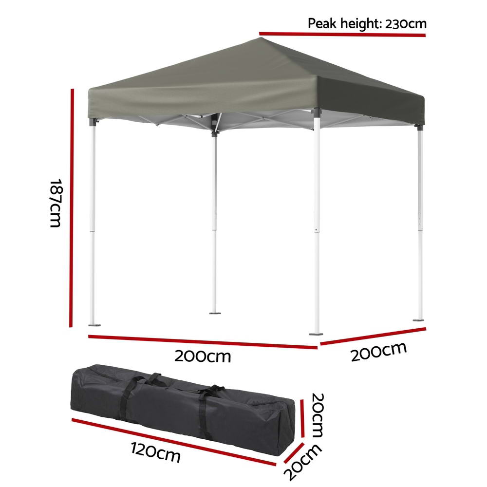 Instahut Gazebo 2x2m Outdoor Patio Garden Marquee Shade Grey โ image 2