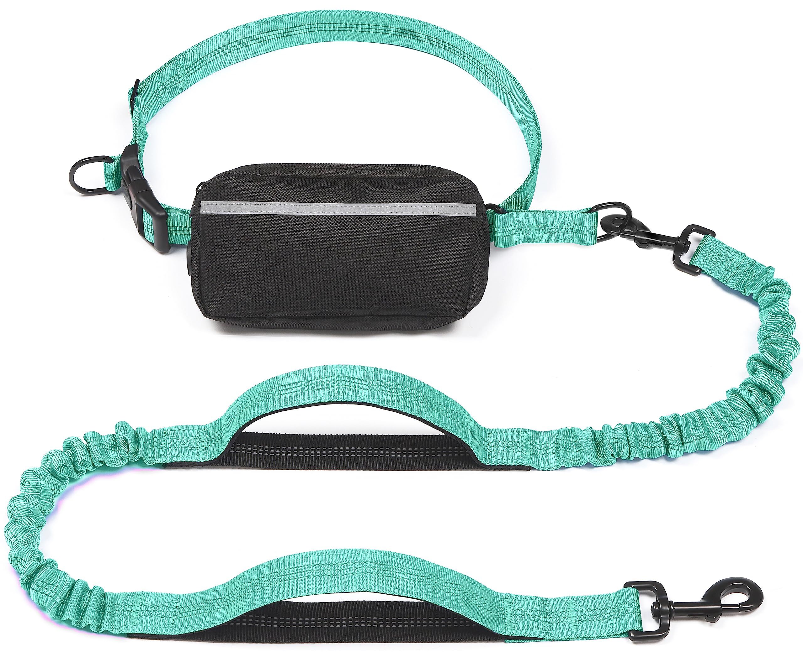 Hands-Free Dog Leash with Waist Belt and Storage Pouch, Shock-Absorbing Bungee Leash for Running, Walking, and Outdoor Adventures, Reflective Safety Design for — image 2