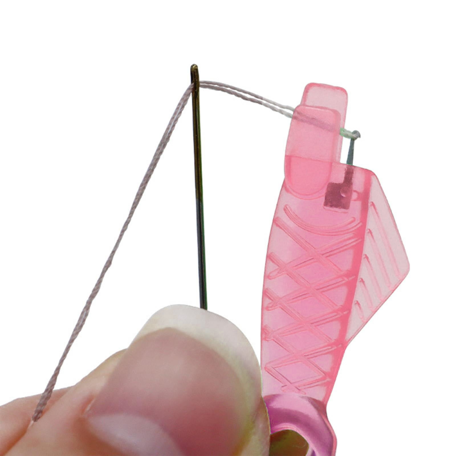 5 Piece Sewing Machine Needle Threaders, automatic fish mouth threader tool for quick machine sewing and embroidery, Hot Pink — image 2