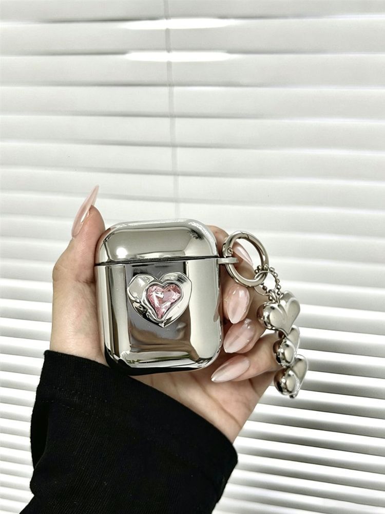 Pink Double Heart Electroplated Case + 3 Heart Charms AirPods 3 — image 2