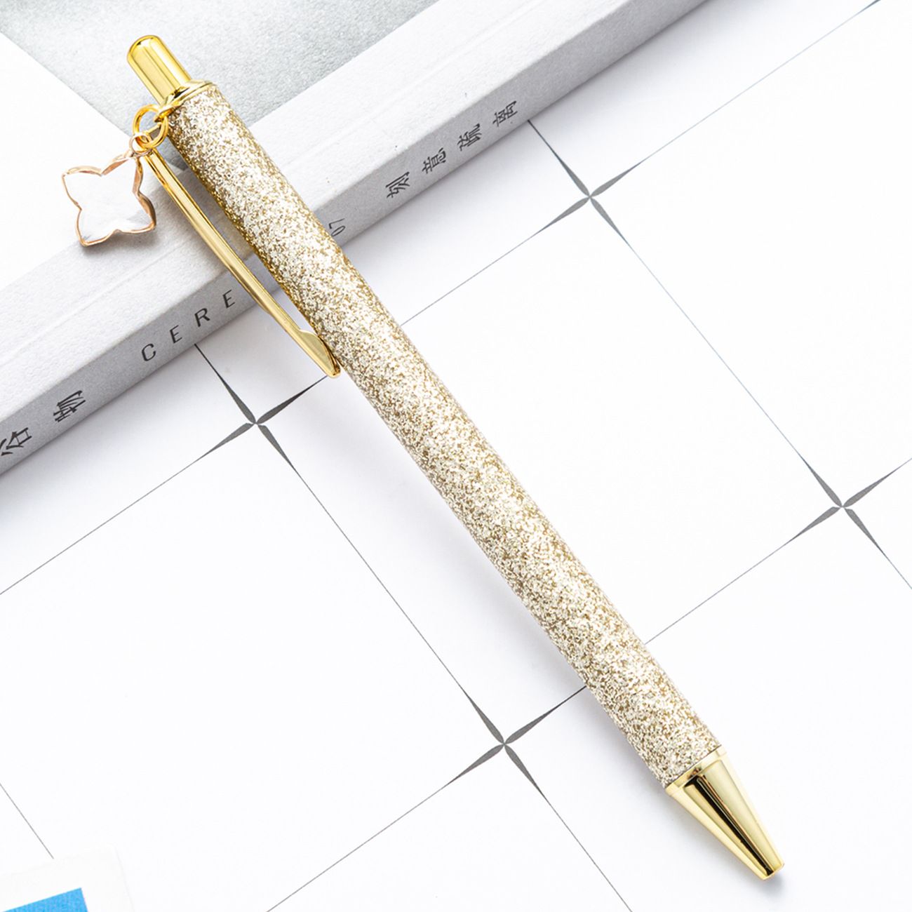 3 pcs Ballpoint Pen Metal Sequin Crystal Pen Glitter Click Ball Pens Black Ink Medium Point for School Office Supplies β image 4