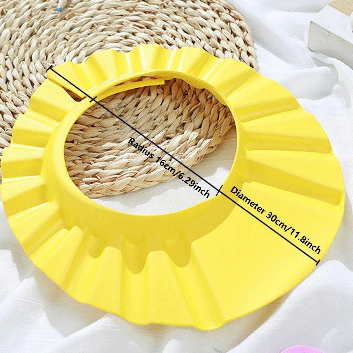 Adjustable Waterproof Shampoo Cap Splash Guard Hat for Bath and Hair Washing - Yellow โ image 4
