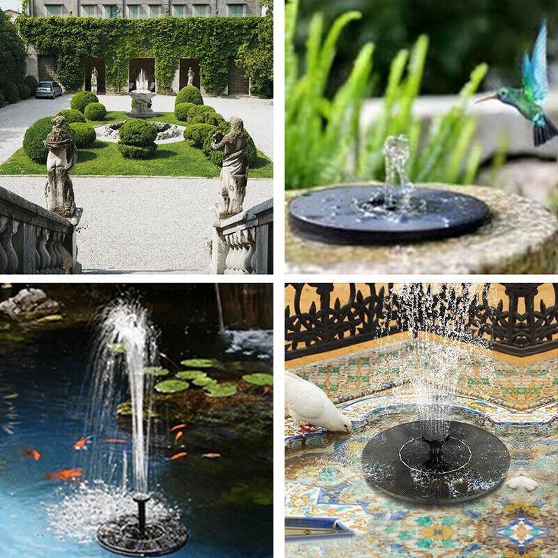 2022 Outdoor Solar Powered Floating Bird Bath Water Fountain Pump Garden Pond Au — image 6