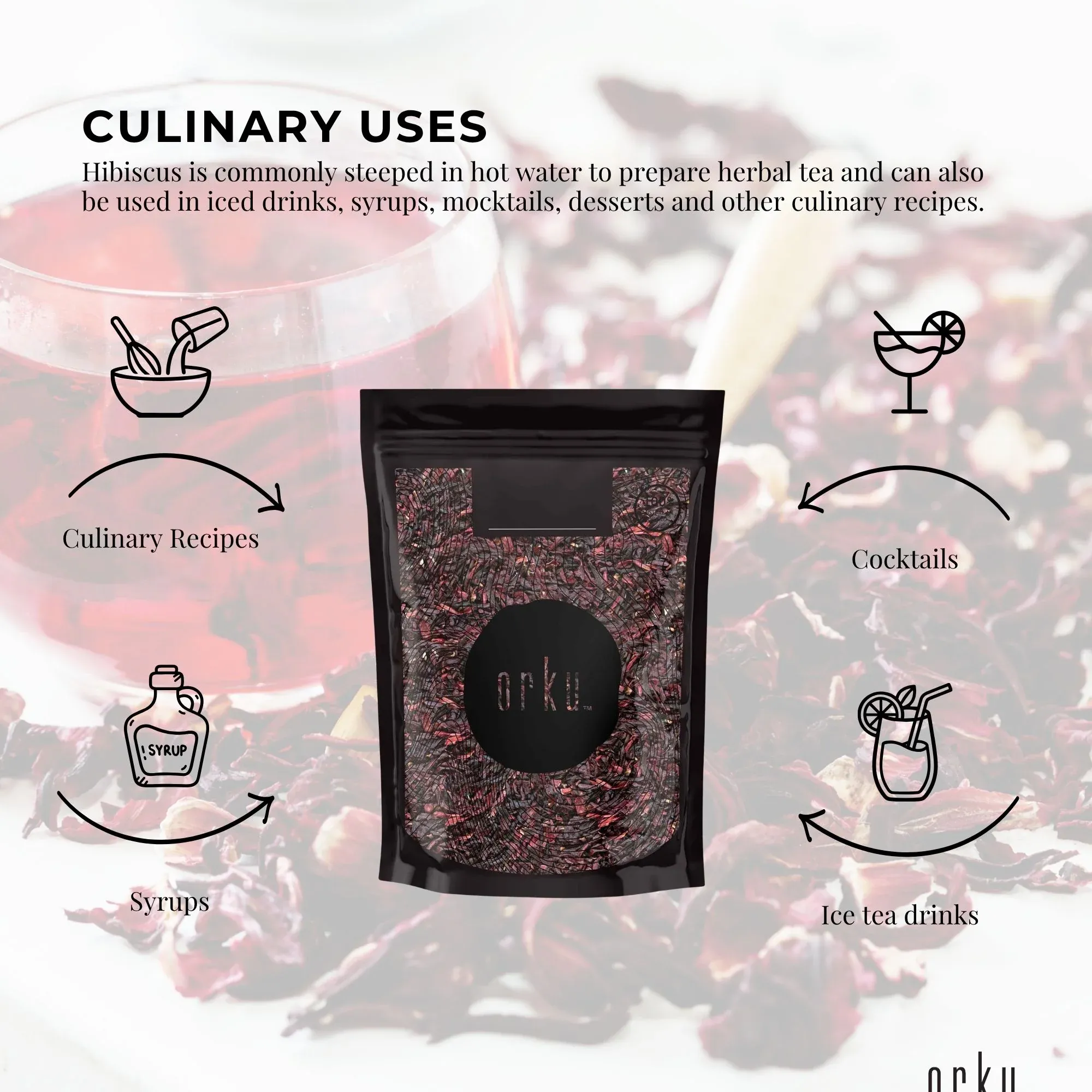 Orku 1kg Organic Hibiscus Rosella Flower Crushed Dried Herbal Tea โ image 3