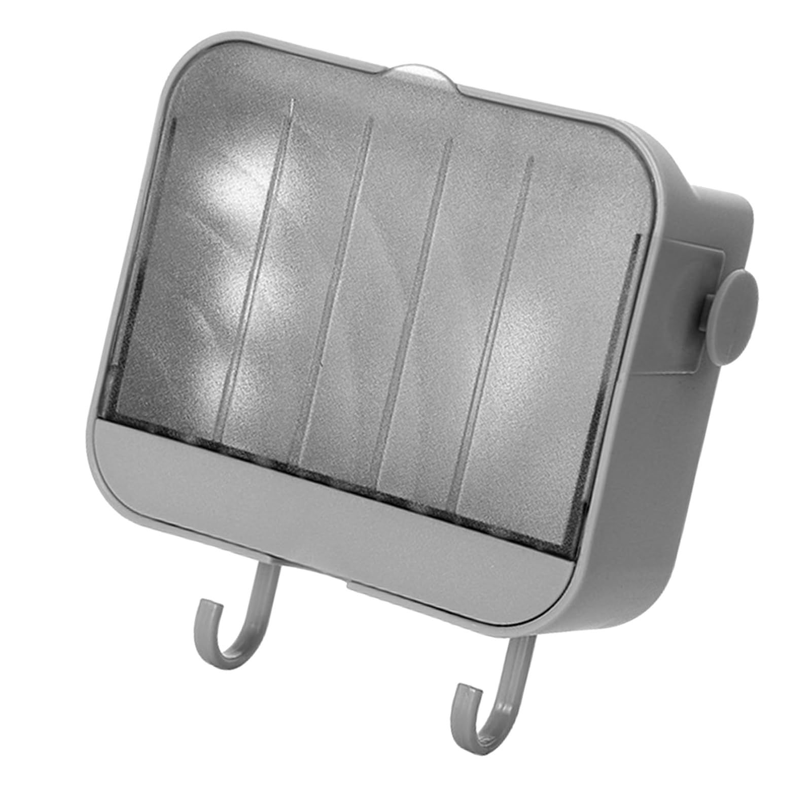Wall Mounted Box Self Draining Dustproof Tray Holder with Hooks for Bathroom Laundry Room Novel Design(Grey) — image 3
