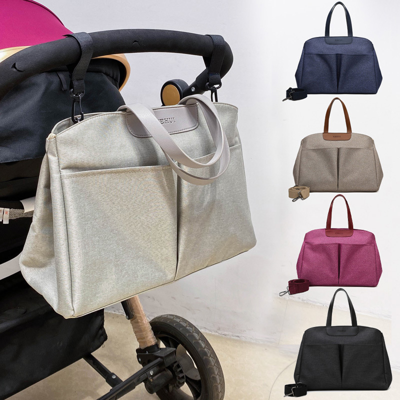 Size Large Grey Stylish Multi-Function Diaper Bag - Insulated Tote with Shoulder Strap for Baby Essentials โ image 2