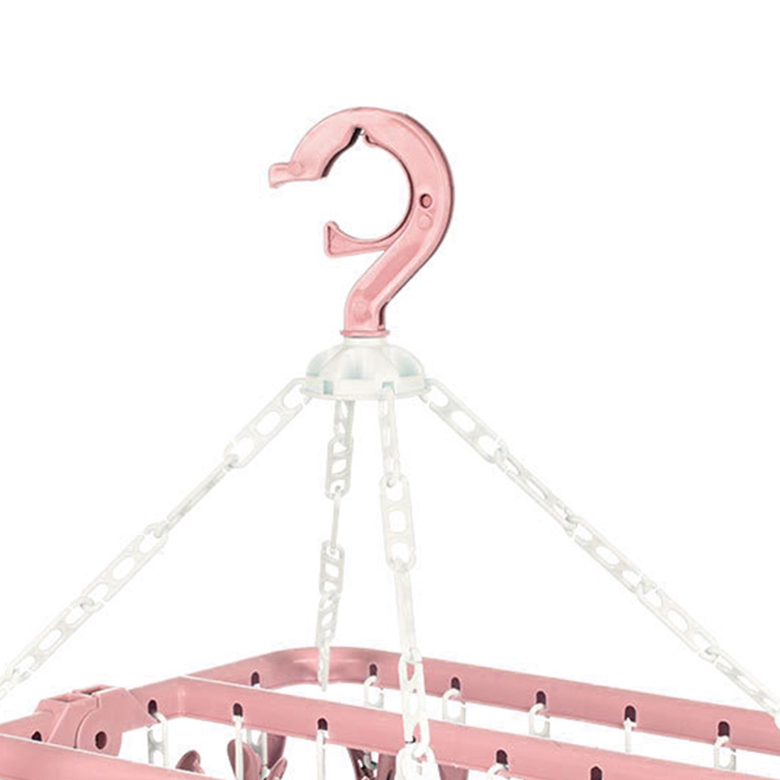 32 Clip Folding Hanger 360 Degree Rotation Household Laundry Clip Rack with Windproof Lock Drying Rack Pink C0NCQ — image 4