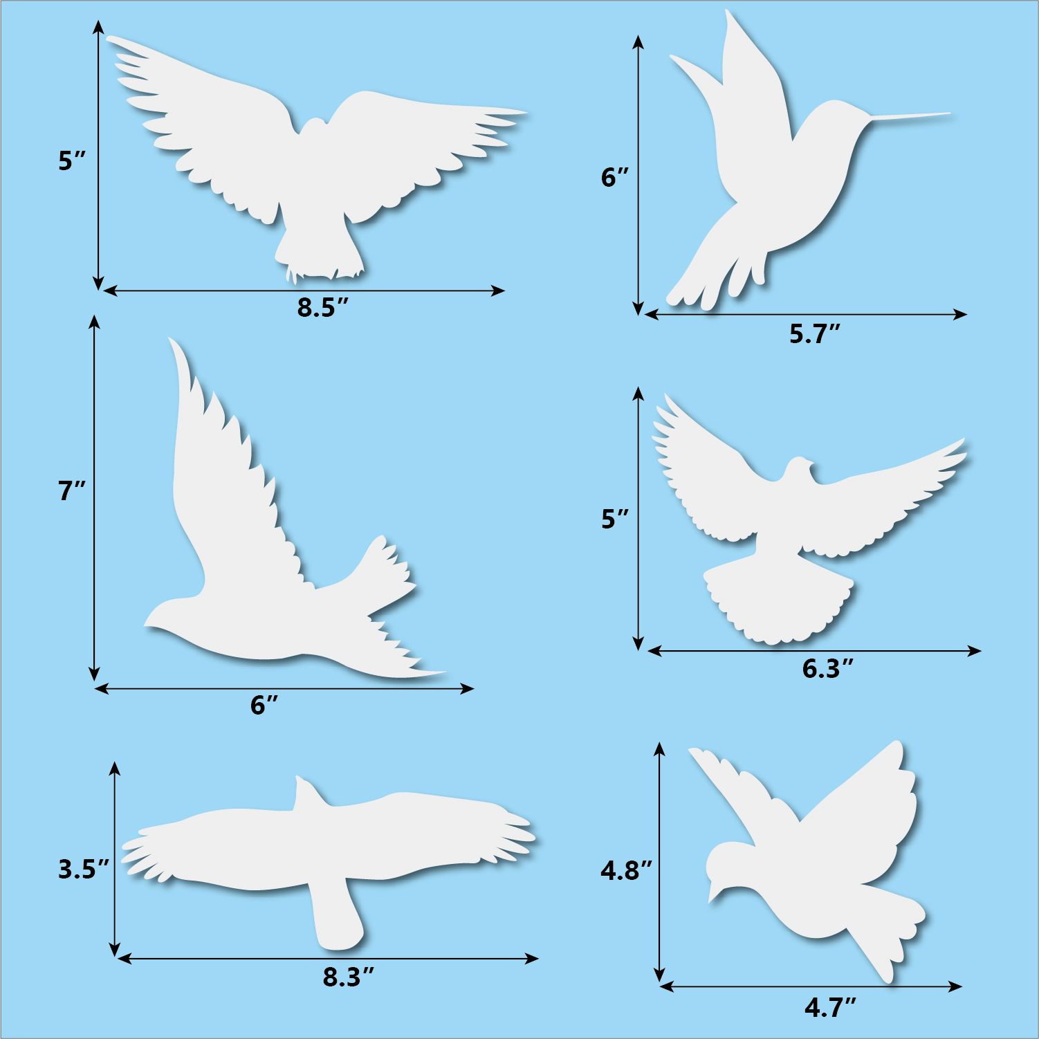 Window Stickers, 12 Sheets 48PCS PVC Self-Adhesive Anti-Collision Window Stickers, Bird Shape Window Stickers, Alarm Bird Window — image 3