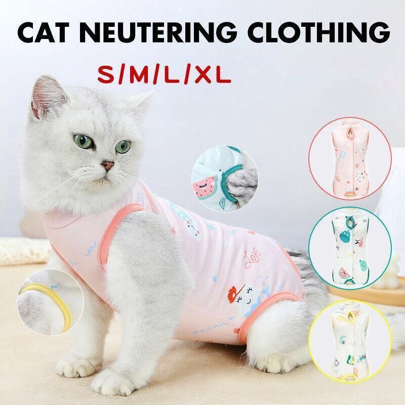 Pet Cat Postoperative Recovery Suit Pet Surgery Clothing Sterilization Weaning Pink - M(Bust: 38cm Length:27cm) — image 2