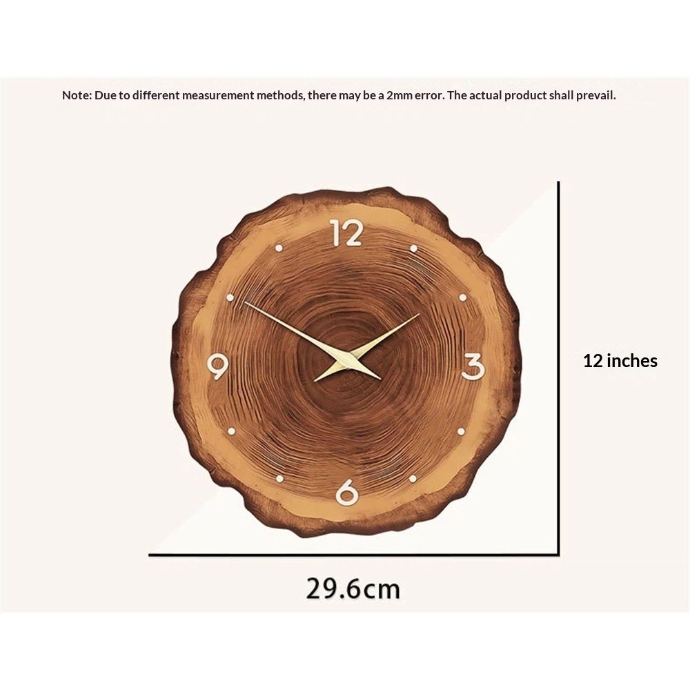 Rustic Wall Clock Silent 12 Inch Battery Operated Wooden Home Decor for Bathroom Kitchen Bedroom Living Room — image 5