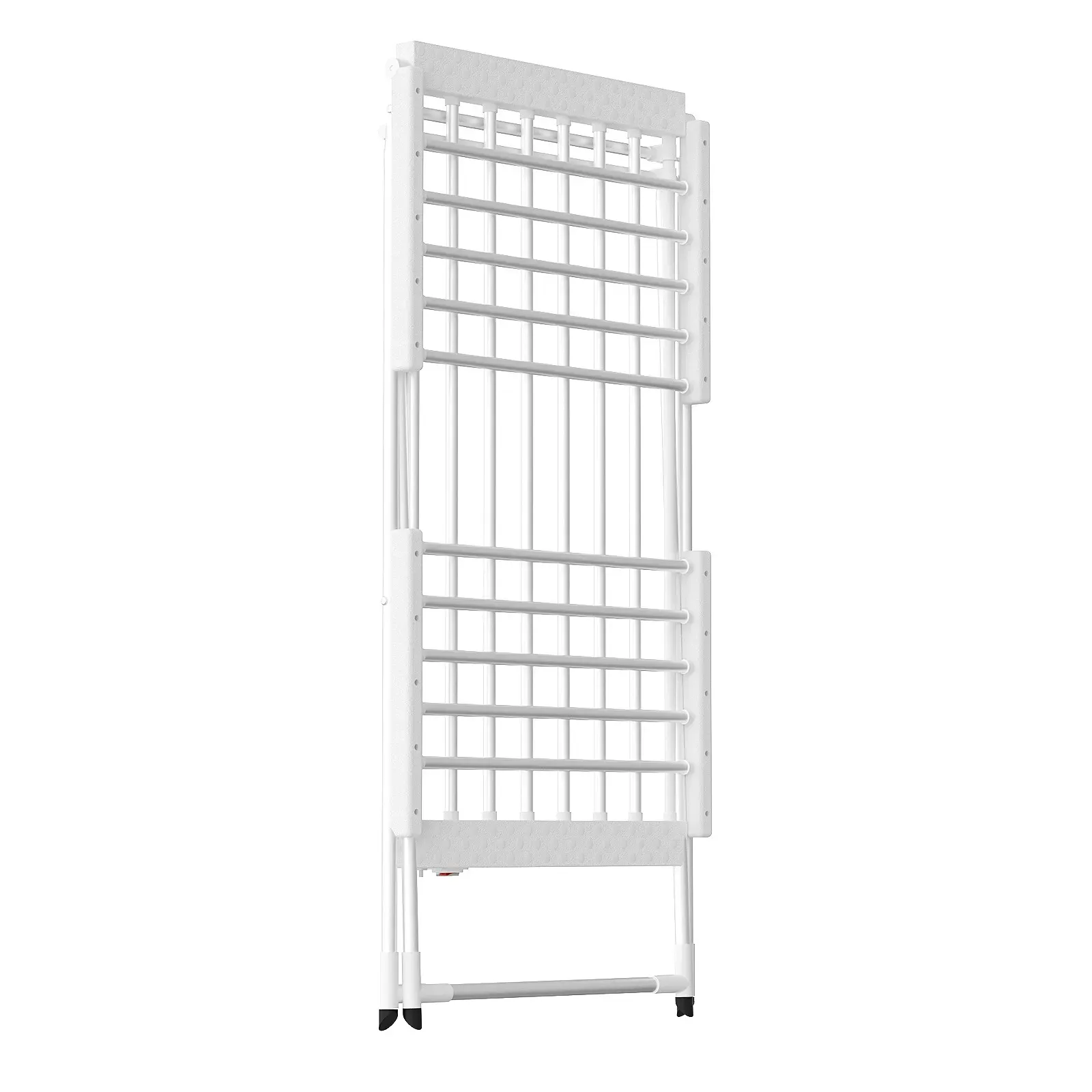 White 220W Electric Heated Towel Rack in Silver with 20 Bars for Fast Drying — image 4