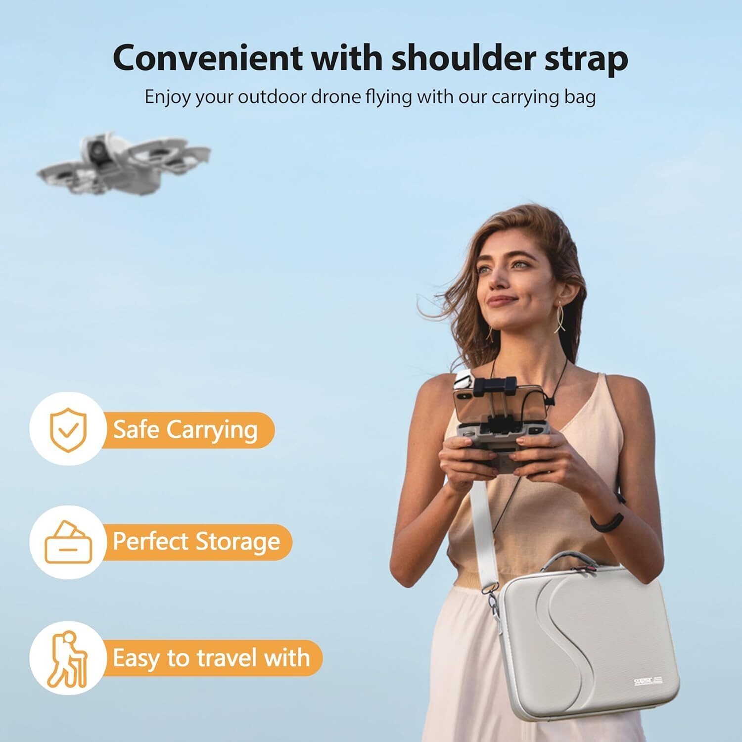 STARTRC Carrying Case for DJI Neo Portable PU Storage Protective Bag for DJI Neo Fly More Combo Accessories, Neo Intell β image 4
