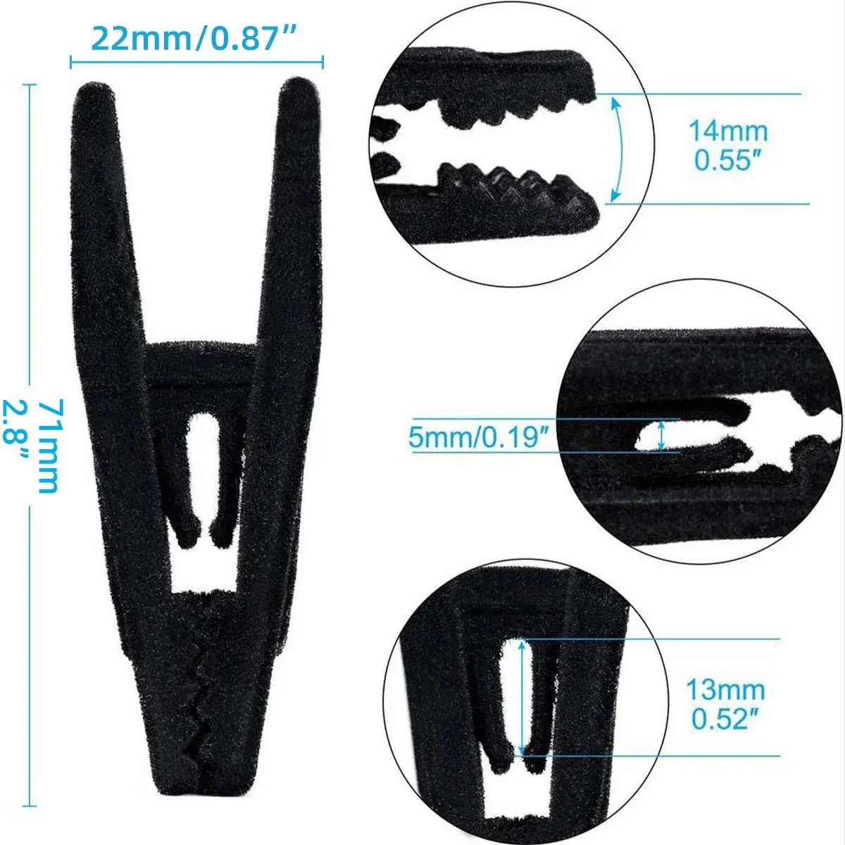 Clothes Drying Clips 20 Pack Velvet Flocking Trouser Pegs Hanger Grip Clamp Set - Rose Red β image 4