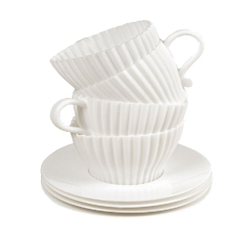 Teacup Silicone Cupcake Liners for Baking 8 Pc Set Oven Safe Non Stick (4Cups & 4Saucers) Reusable Baking Muffin Cups - BPA Free โ image 4