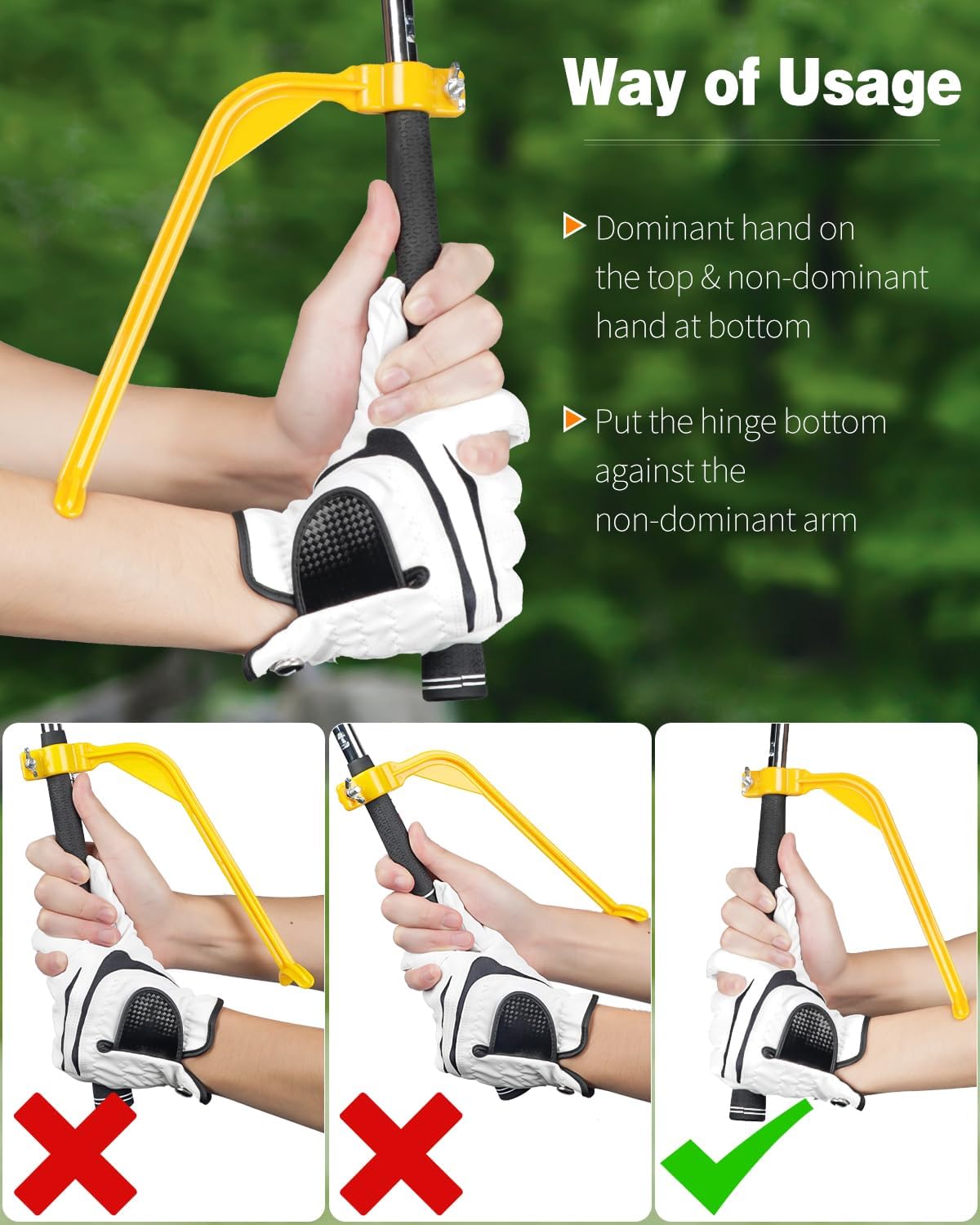Golf Wrist Trainer Yellow 1 Pack Swing Correction Tool for Beginners Arm Elbow Position Training Accessory — image 4