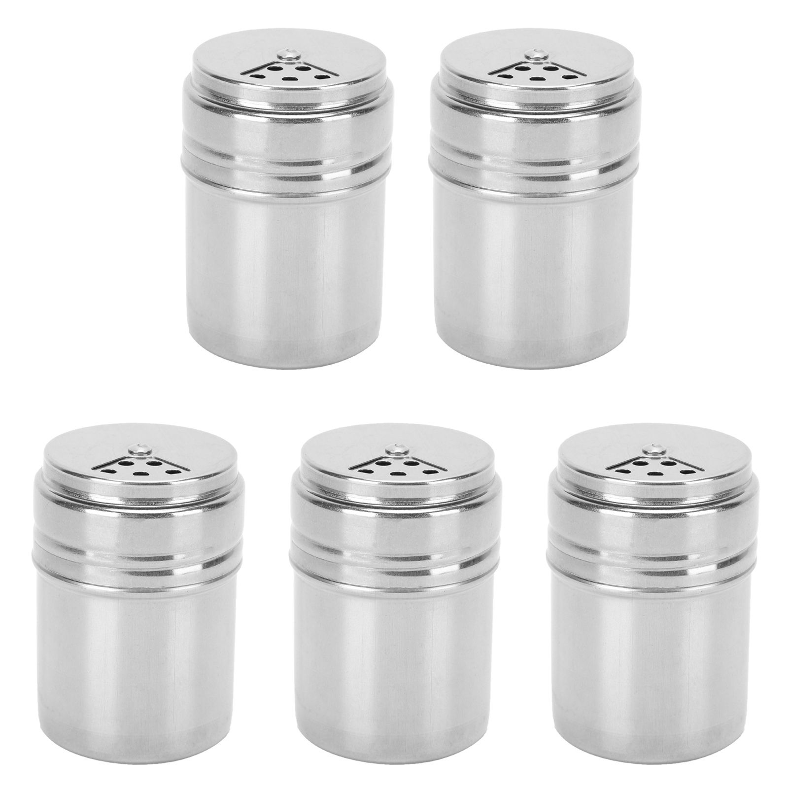 5PCS Seasoning Bottle Stainless Steel Spice Shaker with Rotating Cover Kitchen Gadget BBQ Tool — image 2